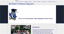 Desktop Screenshot of brilliantfuturesdaycare.com